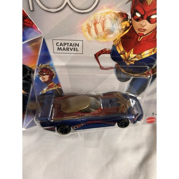 Hot Wheels Character Cars Disney 100 Marvel Captain Marvel 1:64 - Picture 2 of 2